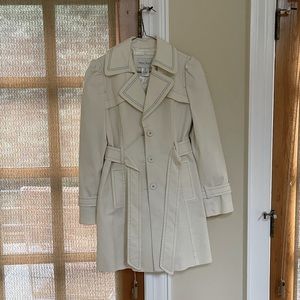 White House Black Market off-white trench coat